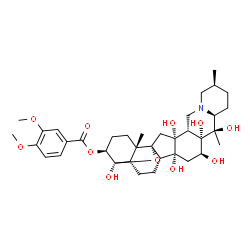 ChemSpider 2D Image | (3beta,4beta,16beta)-4,12,14,16,17,20-Hexahydroxy-4,9-epoxycevan-3-yl 3,4-dimethoxybenzoate | C36H51NO11