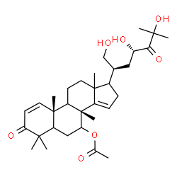 ChemSpider 2D Image | (9xi,13xi,17xi,23S)-21,23,25-Trihydroxy-4,4,8-trimethyl-3,24-dioxocholesta-1,14-dien-7-yl acetate | C32H48O7