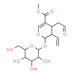 ChemSpider 2D Image | Methyl 2-(hexopyranosyloxy)-4-(2-oxoethyl)-3-vinyl-3,4-dihydro-2H-pyran-5-carboxylate | C17H24O10