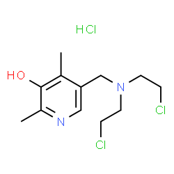 ChemSpider 2D Image | 5-{[Bis(2-chloroethyl)amino]methyl}-2,4-dimethyl-3-pyridinol hydrochloride (1:1) | C12H19Cl3N2O