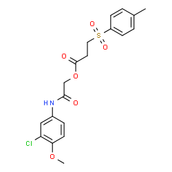 ChemSpider 2D Image | 2-[(3-Chloro-4-methoxyphenyl)amino]-2-oxoethyl 3-[(4-methylphenyl)sulfonyl]propanoate | C19H20ClNO6S