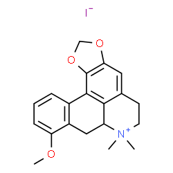 ChemSpider 2D Image | 9-Methoxy-7,7-dimethyl-6,7,7a,8-tetrahydro-5H-[1,3]benzodioxolo[6,5,4-de]benzo[g]quinolin-7-ium iodide | C20H22INO3
