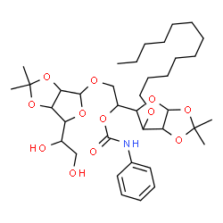 ChemSpider 2D Image | 3-O-Dodecyl-1,2-O-isopropylidene-6-O-(2,3-O-isopropylidenehexofuranosyl)-5-O-(phenylcarbamoyl)hexofuranose | C37H59NO12