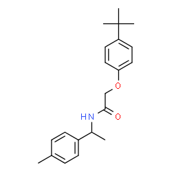 ChemSpider 2D Image | N-[1-(4-Methylphenyl)ethyl]-2-[4-(2-methyl-2-propanyl)phenoxy]acetamide | C21H27NO2