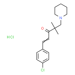 ChemSpider 2D Image | 1-(4-Chlorophenyl)-4,4-dimethyl-5-(1-piperidinyl)-1-penten-3-one hydrochloride (1:1) | C18H25Cl2NO