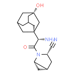 ChemSpider 2D Image | (1S,3S,5S)-2-[(2S)-2-Amino-2-(3-hydroxyadamantan-1-yl)acetyl]-2-azabicyclo[3.1.0]hexane-3-carbonitrile | C18H25N3O2