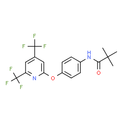 ChemSpider 2D Image | N-(tert-Butylcarbonyl)-4-[2,4-bis(trifluoromethyl)pyridin-6-yloxy]aniline | C18H16F6N2O2