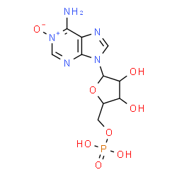 ChemSpider 2D Image | 9-(5-O-Phosphonopentofuranosyl)-9H-purin-6-amine 1-oxide | C10H14N5O8P