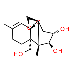 ChemSpider 2D Image | (3alpha,4beta,12R)-12,13-Epoxytrichothec-9-ene-3,4,15-triol | C15H22O5
