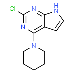ChemSpider 2D Image | 2-Chloro-4-(1-piperidinyl)-1H-pyrrolo[2,3-d]pyrimidine | C11H13ClN4