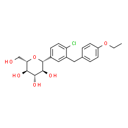 ChemSpider 2D Image | (1R)-1,5-Anhydro-1-[4-chloro-3-(4-ethoxybenzyl)phenyl]-L-glucitol | C21H25ClO6