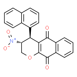 ChemSpider 2D Image | (3R,4S)-4-(1-Naphthyl)-3-nitro-3,4-dihydro-2H-benzo[g]chromene-5,10-dione | C23H15NO5
