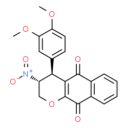 ChemSpider 2D Image | (3R,4S)-4-(3,4-Dimethoxyphenyl)-3-nitro-3,4-dihydro-2H-benzo[g]chromene-5,10-dione | C21H17NO7