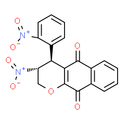 ChemSpider 2D Image | (3R,4S)-3-Nitro-4-(2-nitrophenyl)-3,4-dihydro-2H-benzo[g]chromene-5,10-dione | C19H12N2O7
