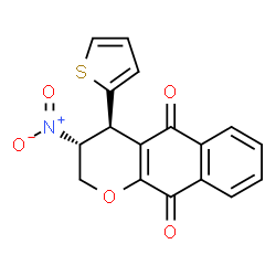 ChemSpider 2D Image | (3R,4S)-3-Nitro-4-(2-thienyl)-3,4-dihydro-2H-benzo[g]chromene-5,10-dione | C17H11NO5S