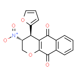 ChemSpider 2D Image | (3R,4S)-4-(2-Furyl)-3-nitro-3,4-dihydro-2H-benzo[g]chromene-5,10-dione | C17H11NO6