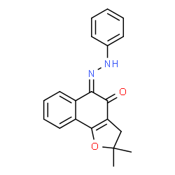 ChemSpider 2D Image | (5Z)-2,2-Dimethyl-5-(phenylhydrazono)-3,5-dihydronaphtho[1,2-b]furan-4(2H)-one | C20H18N2O2