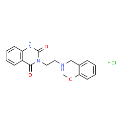 ChemSpider 2D Image | 3-{2-[(2-Methoxybenzyl)amino]ethyl}-2,4(1H,3H)-quinazolinedione hydrochloride (1:1) | C18H20ClN3O3