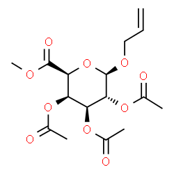 ChemSpider 2D Image | Allyl methyl 2,3,4-tri-O-acetyl-beta-D-galactopyranosiduronate | C16H22O10