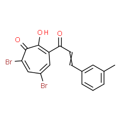 ChemSpider 2D Image | 5,7-Dibromo-2-hydroxy-3-[3-(3-methylphenyl)acryloyl]-2,4,6-cycloheptatrien-1-one | C17H12Br2O3