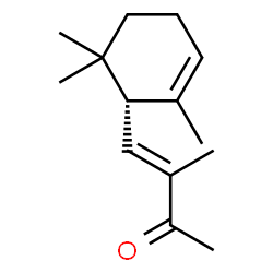 ChemSpider 2D Image | (3E)-3-Methyl-4-[(1R)-2,6,6-trimethyl-2-cyclohexen-1-yl]-3-buten-2-one | C14H22O