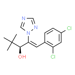 ChemSpider 2D Image | (1Z,3S)-1-(2,4-Dichlorophenyl)-4,4-dimethyl-2-(1H-1,2,4-triazol-1-yl)-1-penten-3-ol | C15H17Cl2N3O