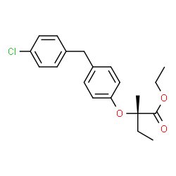 ChemSpider 2D Image | Ethyl (2S)-2-[4-(4-chlorobenzyl)phenoxy]-2-methylbutanoate | C20H23ClO3