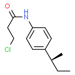 ChemSpider 2D Image | N-{4-[(2S)-2-Butanyl]phenyl}-3-chloropropanamide | C13H18ClNO