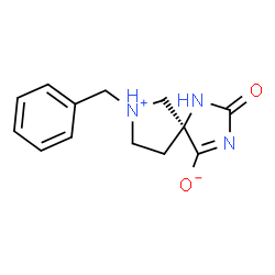 ChemSpider 2D Image | (5S)-7-Benzyl-2-oxo-1,3-diaza-7-azoniaspiro[4.4]non-3-en-4-olate | C13H15N3O2