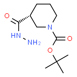 ChemSpider 2D Image | 2-Methyl-2-propanyl (3R)-3-(hydrazinocarbonyl)-1-piperidinecarboxylate | C11H21N3O3