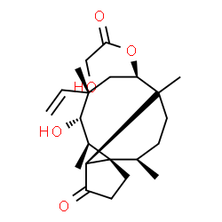 ChemSpider 2D Image | (1S,2R,3S,4S,6R,7S,8R,12R)-3-Hydroxy-2,4,7,12-tetramethyl-9-oxo-4-vinyltricyclo[5.4.3.0~1,8~]tetradec-6-yl glycolate | C22H34O5