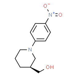 ChemSpider 2D Image | [(3S)-1-(4-Nitrophenyl)-3-piperidinyl]methanol | C12H16N2O3