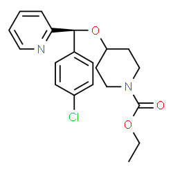 ChemSpider 2D Image | Ethyl 4-[(S)-(4-chlorophenyl)(2-pyridinyl)methoxy]-1-piperidinecarboxylate | C20H23ClN2O3