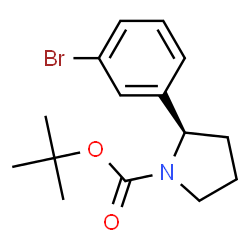 ChemSpider 2D Image | 2-Methyl-2-propanyl (2R)-2-(3-bromophenyl)-1-pyrrolidinecarboxylate | C15H20BrNO2