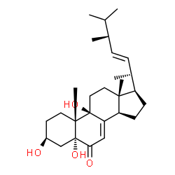 ChemSpider 2D Image | (3beta,5alpha,9beta,20R,22E)-3,5,9-Trihydroxyergosta-7,22-dien-6-one | C28H44O4