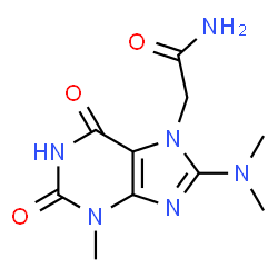 ChemSpider 2D Image | 2-[8-(Dimethylamino)-3-methyl-2,6-dioxo-1,2,3,6-tetrahydro-7H-purin-7-yl]acetamide | C10H14N6O3