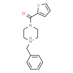 ChemSpider 2D Image | 1-Benzyl-4-(2-thienylcarbonyl)piperazin-1-ium | C16H19N2OS