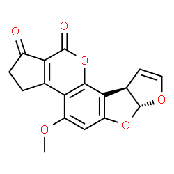 ChemSpider 2D Image | (6aR,9aR)-4-Methoxy-2,3,6a,9a-tetrahydrocyclopenta[c]furo[3',2':4,5]furo[2,3-h]chromene-1,11-dione | C17H12O6
