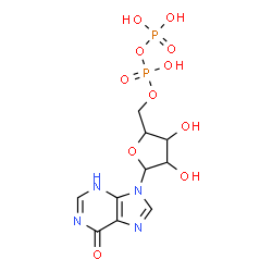 ChemSpider 2D Image | 9-{5-O-[Hydroxy(phosphonooxy)phosphoryl]pentofuranosyl}-3,9-dihydro-6H-purin-6-one | C10H14N4O11P2