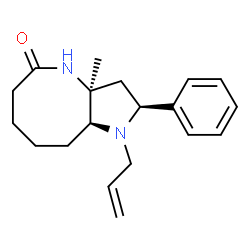 ChemSpider 2D Image | (2S,3aS,9aS)-1-Allyl-3a-methyl-2-phenyldecahydro-5H-pyrrolo[3,2-b]azocin-5-one | C19H26N2O