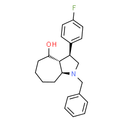 ChemSpider 2D Image | (3S,3aR,8aS)-1-Benzyl-3-(4-fluorophenyl)decahydrocyclohepta[b]pyrrol-4-ol | C22H26FNO