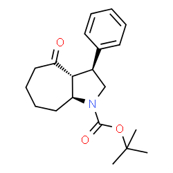 ChemSpider 2D Image | 2-Methyl-2-propanyl (3S,3aR,8aS)-4-oxo-3-phenyloctahydrocyclohepta[b]pyrrole-1(2H)-carboxylate | C20H27NO3