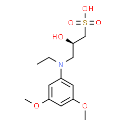 ChemSpider 2D Image | (2R)-3-[(3,5-Dimethoxyphenyl)(ethyl)amino]-2-hydroxy-1-propanesulfonic acid | C13H21NO6S
