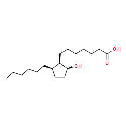 ChemSpider 2D Image | 7-[(1R,2R,5S)-2-Hexyl-5-hydroxycyclopentyl]heptanoic acid | C18H34O3