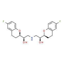 ChemSpider 2D Image | (1R)-1-[(2R)-6-Fluoro-3,4-dihydro-2H-chromen-2-yl]-2-({(2S)-2-[(2S)-6-fluoro-3,4-dihydro-2H-chromen-2-yl]-2-hydroxyethyl}amino)ethanol | C22H25F2NO4