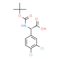 ChemSpider 2D Image | (2S)-(3,4-Dichlorophenyl)({[(2-methyl-2-propanyl)oxy]carbonyl}amino)acetic acid | C13H15Cl2NO4