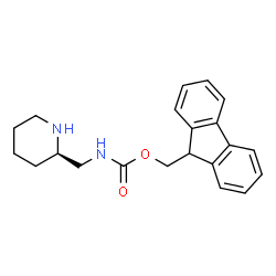 ChemSpider 2D Image | 9H-Fluoren-9-ylmethyl [(2R)-2-piperidinylmethyl]carbamate | C21H24N2O2