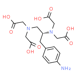 ChemSpider 2D Image | 2,2',2'',2'''-{[(2R)-3-(4-Aminophenyl)-1,2-propanediyl]dinitrilo}tetraacetic acid | C17H23N3O8