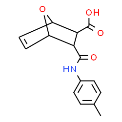 ChemSpider 2D Image | 3-(4-toluidinocarbonyl)-7-oxabicyclo[2.2.1]hept-5-ene-2-carboxylic acid | C15H15NO4