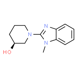 ChemSpider 2D Image | (3S)-1-(1-Methyl-1H-benzimidazol-2-yl)-3-piperidinol | C13H17N3O